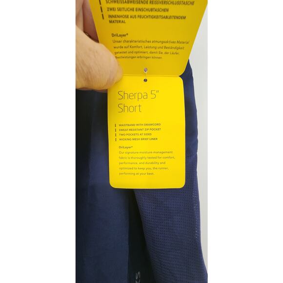 New NWT Brooks Sherpa 5" Shorts  In Navy Blue XXL - Picture 8 of 9